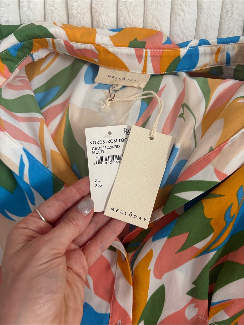 Vibrant Multi-Color Button-Front Floral Midi Dress XL - Picture 2 of 4